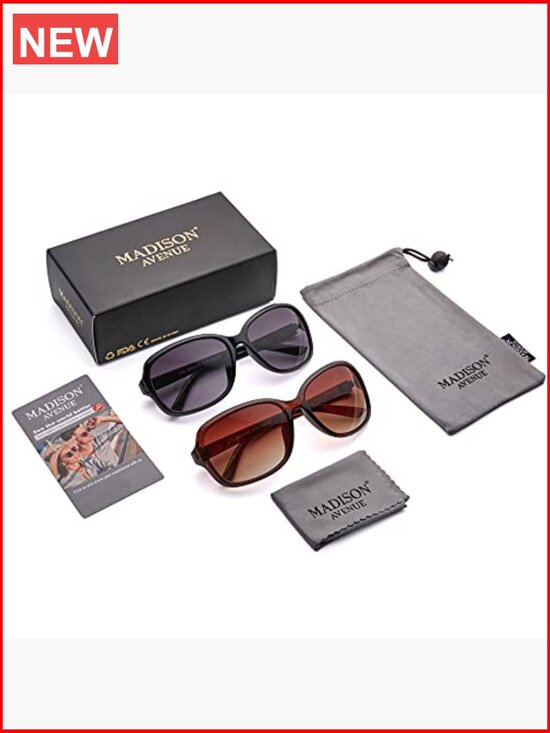 2 Pack Classic Vintage Sunglasses UV400 Protection Adult Unisex